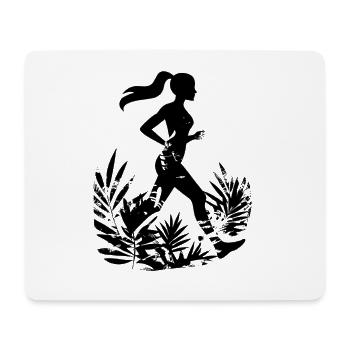 Femme coureuse dessin animé - Tapis de souris (format paysage) - blanc - Devant