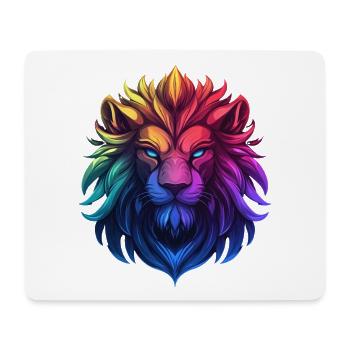 Majestic lion in bright colors - Mouse Pad (horizontal) - white - Front