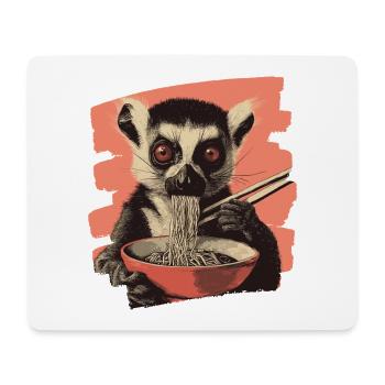 Lemur Ramen Retro - Mousepad (Querformat) - Weiß - Vorne