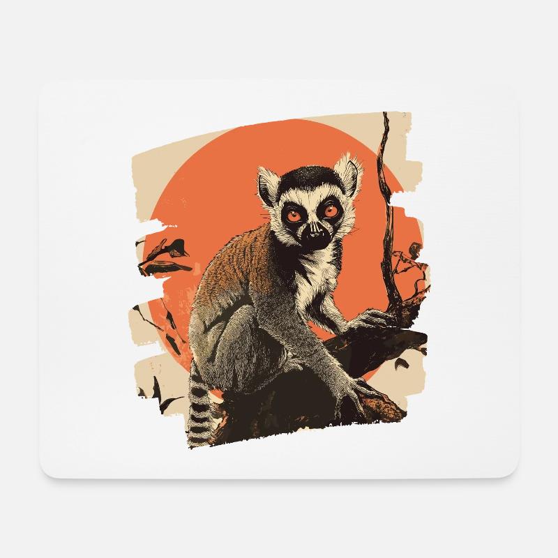 Lemur - Mousepad (Querformat) - Weiß