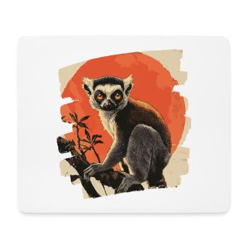 Lémurien - Tapis de souris (format paysage) - blanc - Devant
