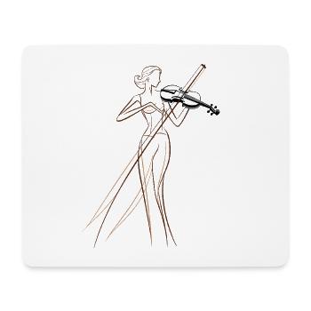Violinist Drawing - Mouse Pad (horizontal) - white - Front