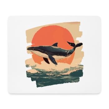 Baleine Rétro - Tapis de souris (format paysage) - blanc - Devant