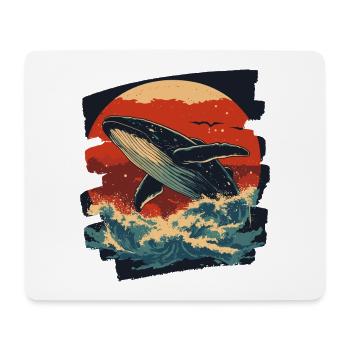 Baleine - Tapis de souris (format paysage) - blanc - Devant