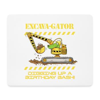Excavatrice de chantier crocodile disant jeu de mots - Tapis de souris (format paysage) - blanc - Devant