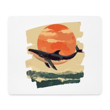 Baleine Rétro - Tapis de souris (format paysage) - blanc - Devant