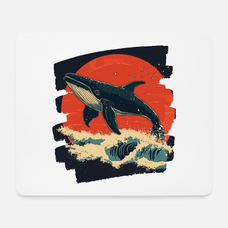 Wal Retro - Mousepad (Querformat) - Weiß