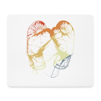 Gants de boxe rétro - Tapis de souris (format paysage) - blanc - Devant