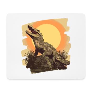 Crocodile Retro - Mouse Pad (horizontal) - white - Front