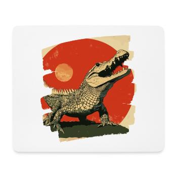 Crocodile Retro - Mouse Pad (horizontal) - white - Front