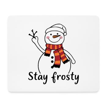 Fröhlicher Schneemann mit rotem Schal - Mousepad (Querformat) - Weiß - Vorne