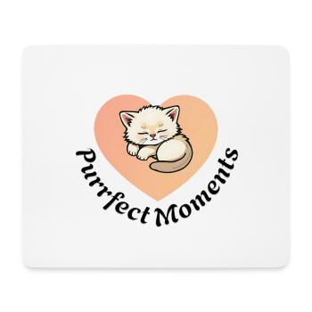 Purrfect Moments Katzenherz Motiv - Mousepad (Querformat) - Weiß - Vorne