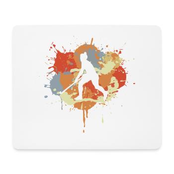 Hockey Player Drawing - Mouse Pad (horizontal) - white - Front