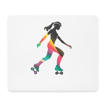 Roller skating girl - Mouse Pad (horizontal) - white - Front