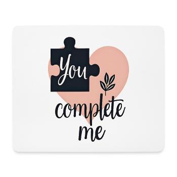 Du kompletierst mich Herzpuzzle - Mousepad (Querformat) - Weiß - Vorne