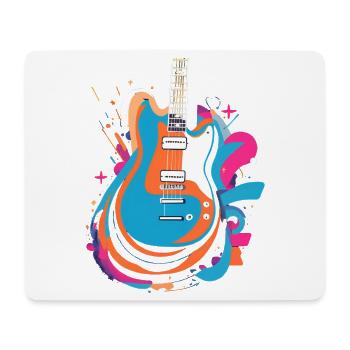 Guitare électrique colorée - Tapis de souris (format paysage) - blanc - Devant