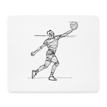 Volleyball Player Drawing - Mouse Pad (horizontal) - white - Front