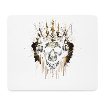 Gaming Totenkopf mit Krone - Mousepad (Querformat) - Weiß - Vorne