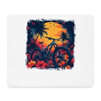 Mountainbiking Steamwave - Mousepad (Querformat) - Weiß - Vorne