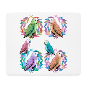 Vogel Vögel Papagei Papageien Lorbeerkranz - Mousepad (Querformat) - Weiß - Vorne