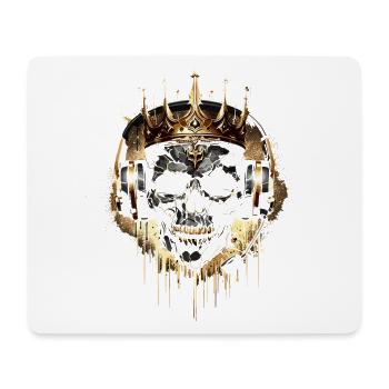 Crâne de jeu doré avec couronne et casque - Tapis de souris (format paysage) - blanc - Devant