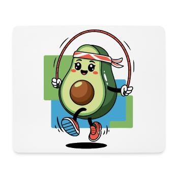 Jumping Avocado Fitness Fun - Mouse Pad (horizontal) - white - Front
