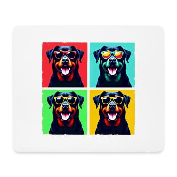 Rottie Pop Art, Bubba, Bear, Big Guy, Fuzzball - Mouse Pad (horizontal) - white - Front