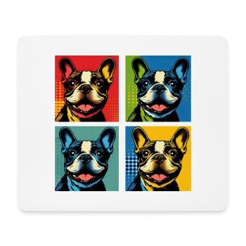 Frenchie Pop Art Bubbles, Pancake, Chonk, Nibbles - Mouse Pad (horizontal) - white - Front