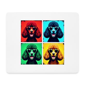 Poodle Pop Art, Luna, Charlie, Max, Lola, Mia - Mouse Pad (horizontal) - white - Front