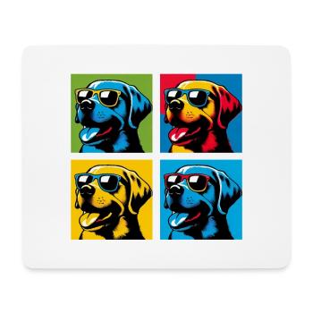 Lab Love Pop, Kumpel, Marshmallow, Teddy, Glücklich - Mousepad (Querformat) - Weiß - Vorne