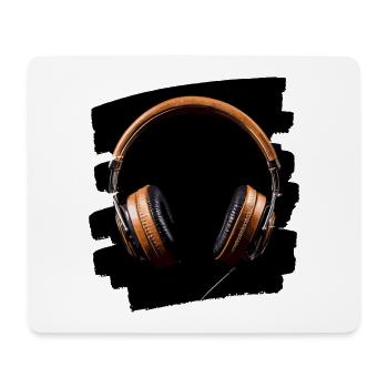 Casque - Tapis de souris (format paysage) - blanc - Devant