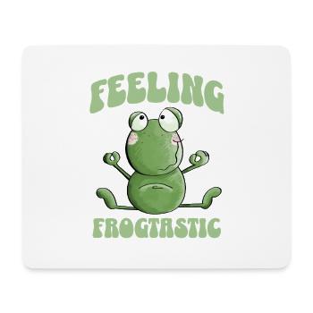 Feeling Frogtastic Yoga Frosch Spruch - Mousepad (Querformat) - Weiß - Vorne