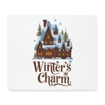 Winterzauber Chalet - Mousepad (Querformat) - Weiß - Vorne