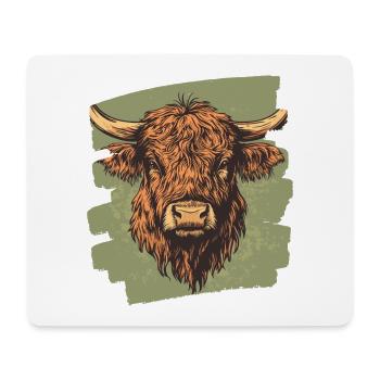 Schottisches Hochlandrind - Mousepad (Querformat) - Weiß - Vorne