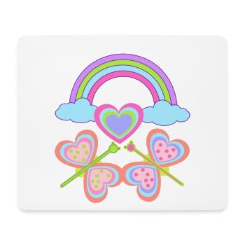 Regenbogen Kind Kinder Baby Schmetterlinge Herz - Mousepad (Querformat) - Weiß - Vorne