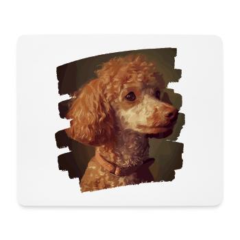 Pudel - Mousepad (Querformat) - Weiß - Vorne