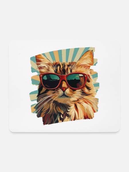 Maine Coon - Mousepad (Querformat) - Weiß