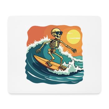 Strand Urlaub Meer Sommer Sonne Surfen Skelett Fun - Mousepad (Querformat) - Weiß - Vorne