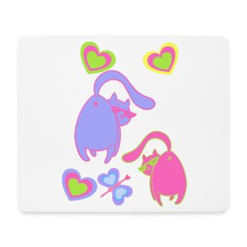 Valentin Chats Chat Coeur Coeurs Chers Partenaires - Tapis de souris (format paysage) - blanc - Devant