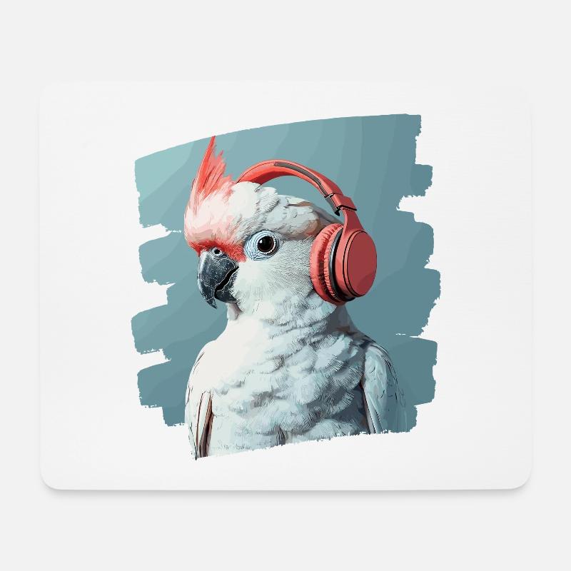 Kakadu - Mousepad (Querformat) - Weiß