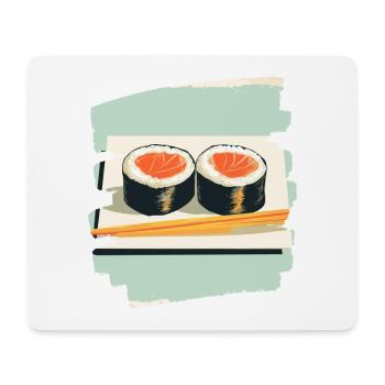 Sushi - Tapis de souris (format paysage) - blanc - Devant