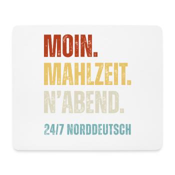 Norddeutsch Moin Mahlzeit N'Abend Lustiger Spruch - Mousepad (Querformat) - Weiß - Vorne