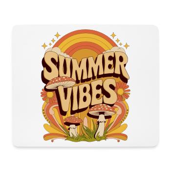 Summer Vibes Retro Mushroom Hippie Festival Summer - Mouse Pad (horizontal) - white - Front
