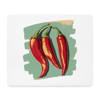 Chili - Mousepad (Querformat) - Weiß - Vorne