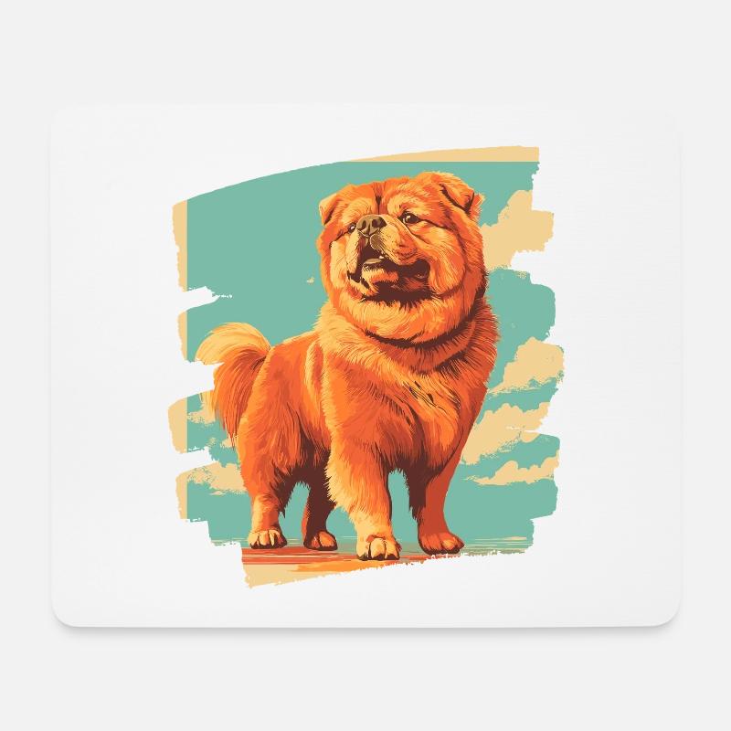 Chow Chow - Tapis de souris (format paysage) - blanc