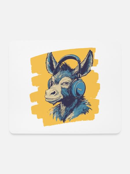 Esel - Mousepad (Querformat) - Weiß