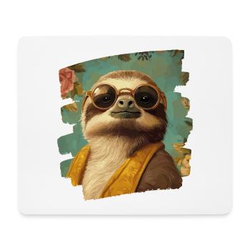 Faultier - Mousepad (Querformat) - Weiß - Vorne