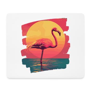Flamant - Tapis de souris (format paysage) - blanc - Devant