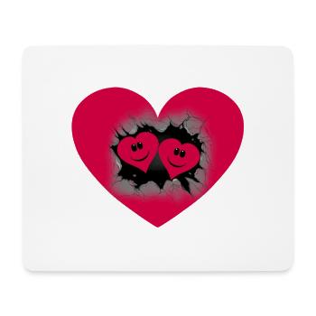 Cœur de la Saint-Valentin Coeurs Partenaire Saint-Valentin Amour - Tapis de souris (format paysage) - blanc - Devant