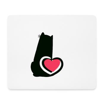 Katzen Valentin Katze Herz Herzen Liebe - Mousepad (Querformat) - Weiß - Vorne